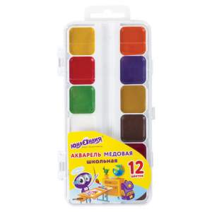 Краски акварельные 12цв. ЮНЛАНДИЯ 